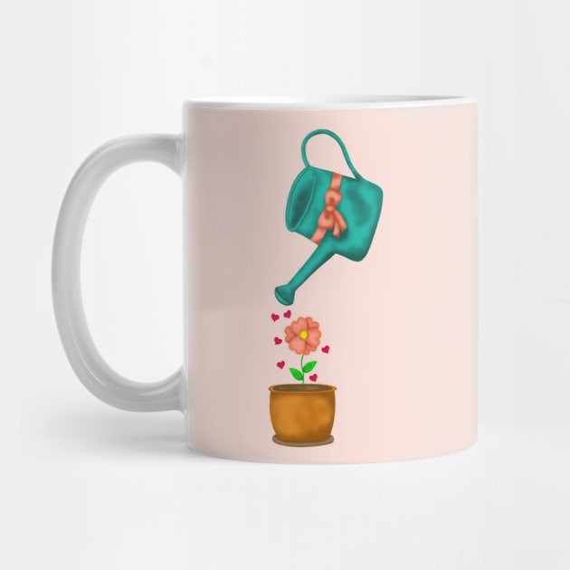 Watering can and flower by Juliana Costa